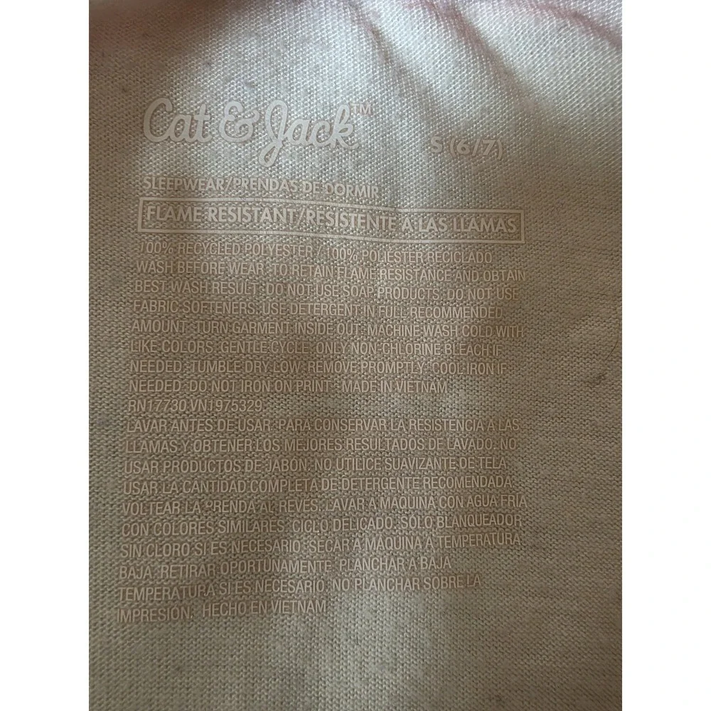 Cat & Jack Girls' White Short-Sleeve CrewNeck SleepShirt Size 5‎